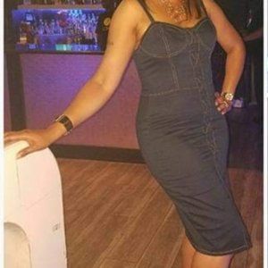 Denim Spaghetti Strap Dress